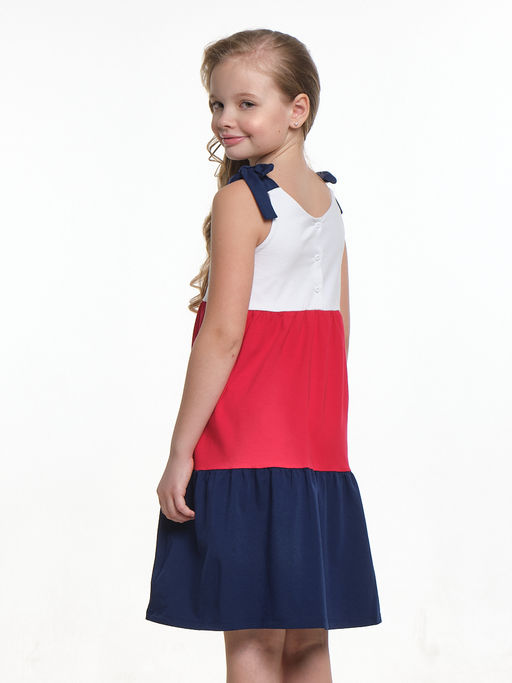 Платье сарафан триколор UD 7595 белый/бирюза/синий - Mini maxi фото 7