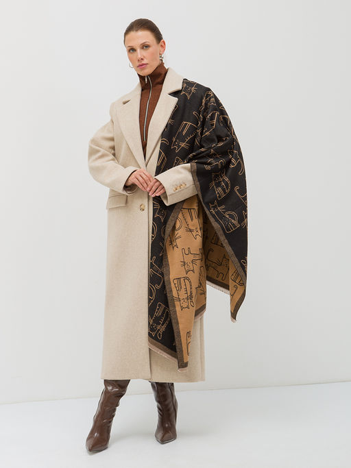 В составе шерсть и кашемир! теплый двусторонний палантин - Tantino фото 4