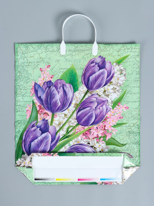 Цена за 10 шт. Пакет «Беатрис», полиэтиленовый с пластиковой ручкой, 100 мкм 40×44 см