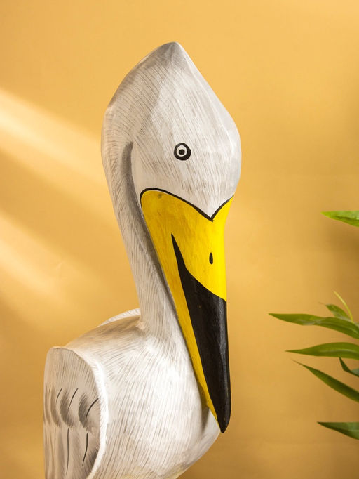 Сувенир «Пеликан», 17×20×50 см, дерево, белый