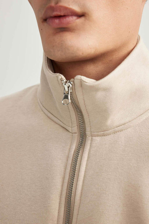 Толстовка Comfort Fit с воротником-стойкой на молнии - Defacto фото 5