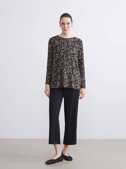 Bisiklet Yaka Desenli Bluz