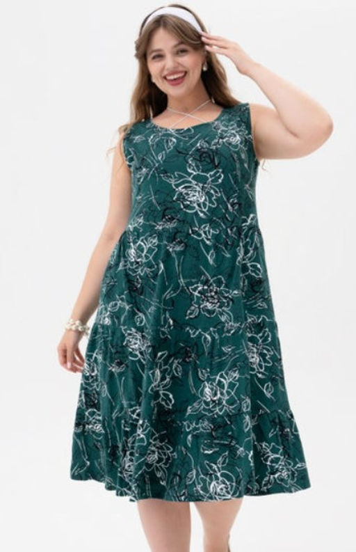 Сарафан( платье) с ярусной юбкой хлопок 100%