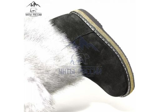 Детские унты, голубая норка, войлочная подошва