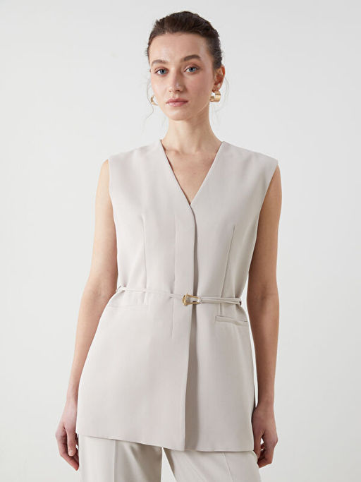 V Yaka Kad?n Klasik Yelek