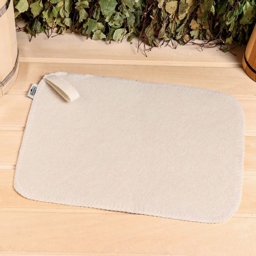 Цена за 2 шт. Коврик - сидушка для бани и сауны «Классический», 40×30 см, 70% полиэфир, 30% шерсть, белый, «Добропаровъ»