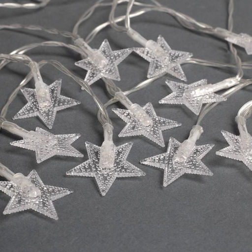 Гирлянда Нить 3 м с насадками Звёзды, IP20, прозрачная нить, 20 LED, от батареек АА?3, свечение мульти - Luazon lighting фото 3