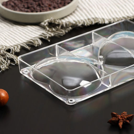 Форма для шоколада KONFINETTA «Любовь», 20×12×2.5 см, 2 ячейки 10×10×2 см, прозрачная