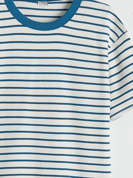 Bisiklet Yaka ?izgili Erkek ?ocuk Ti??rt