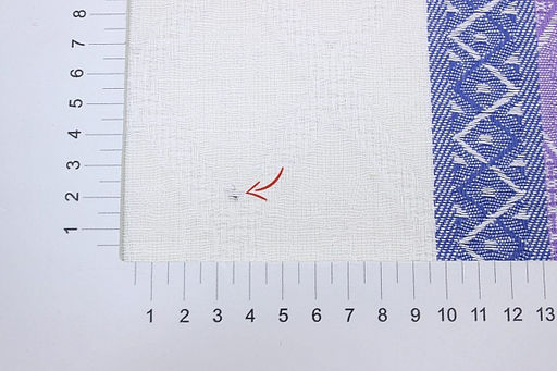 Холст полотенечный жаккард Ромбы на белом с каймой цв.сиреневый/синий, ш.0.5м, лен-30%, хл-70% - Купава фото 4