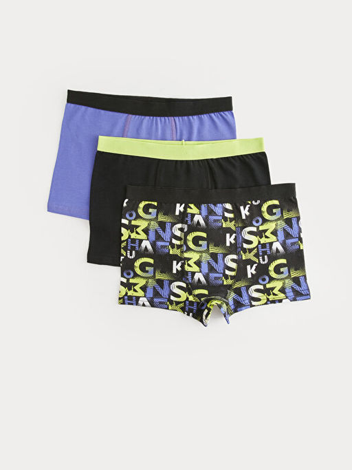 Bask?l? Erkek ?ocuk Boxer 3l?