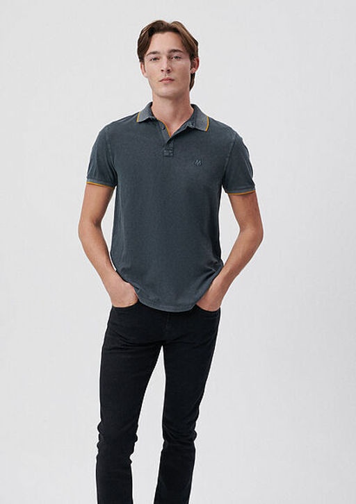 Siyah Polo Tisort - Mavi фото 20