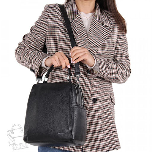 Рюкзак женский кожаный 69013-7 black Velina Fabbiano-Safenta в Новосибирске