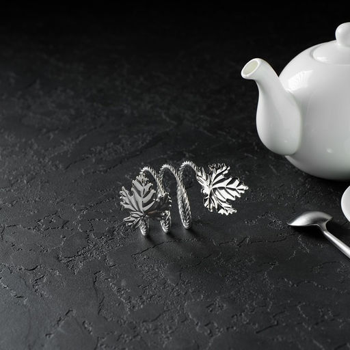 Кольцо для салфетки Лист, 104,5 см, цвет серебряный - Simaland фото 4