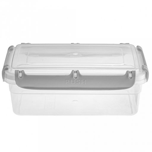 "Bergen" Контейнер для продуктов пластмассовый 1,4л, 21,5х15,1х7,5см, с защелками, пепельный жемчуг, подходит для СВЧ (Россия)