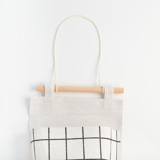 Органайзер подвесной с карманами Доляна Клетка, 3 отделения, 5719 см, цвет белый  фото 3