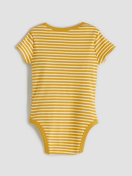 Bisiklet Yaka ?izgili Erkek Bebek ??t??tl? Body