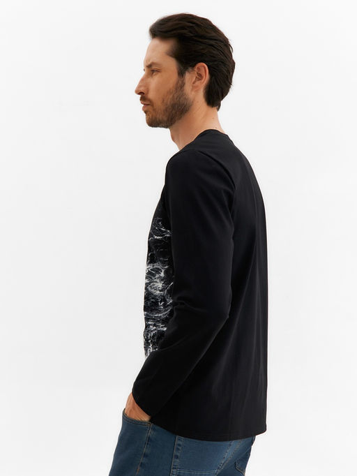 Лонгслив мужской MINAKU: Mood, черный, размер 48