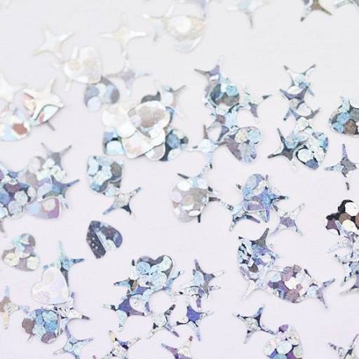 Камифубуки К99 "Сердце и звезды" микс серебро голография