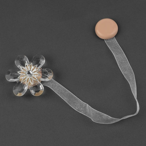 Цена за 4 шт. Подхват для штор «Цветок нежный», d=5.5 см, прозрачный, бежевый