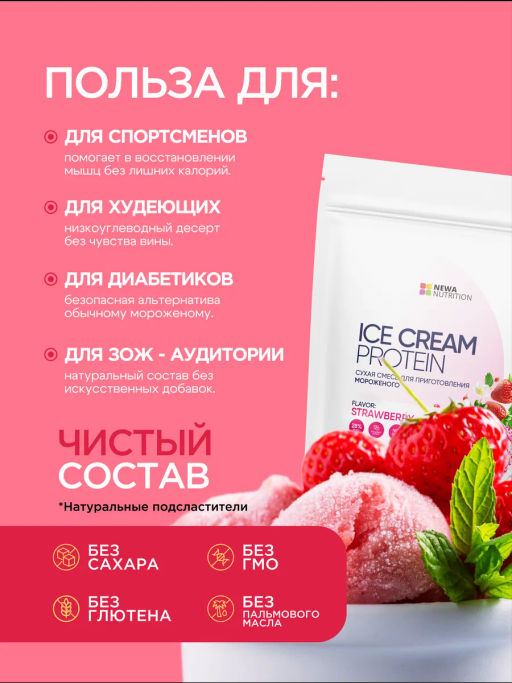 НОВИНКА! Смесь для протеинового мороженого Фисташковый Пломбир