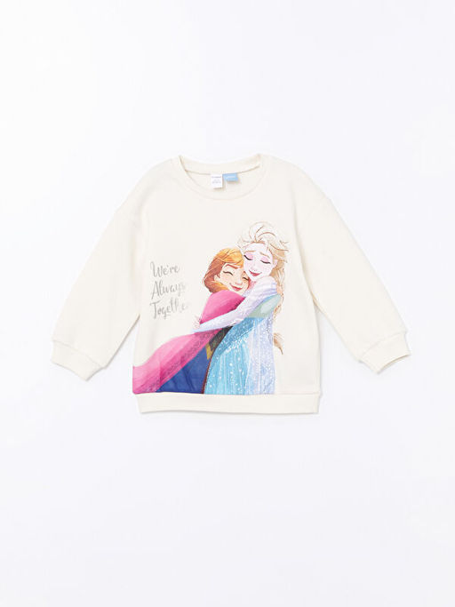 Bisiklet Yaka Elsa Bask?l? K?z ?ocuk Sweatshirt ve Tayt 2li Tak?m - Waikiki фото 2