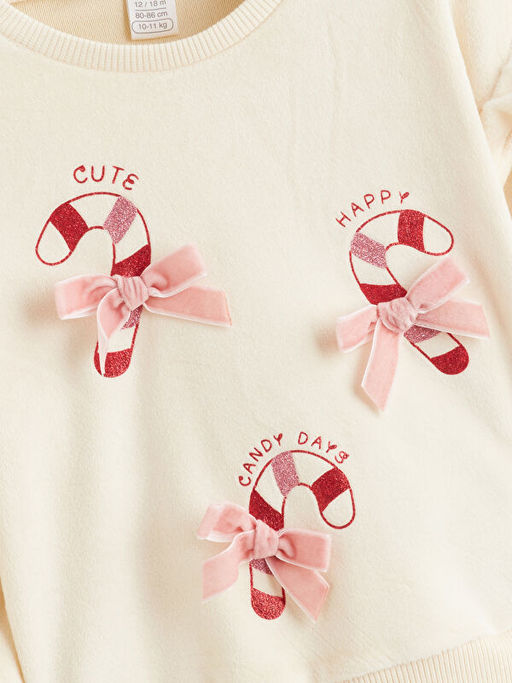 K?z Bebek Sweatshirt ve Tayt Pantolon 2li