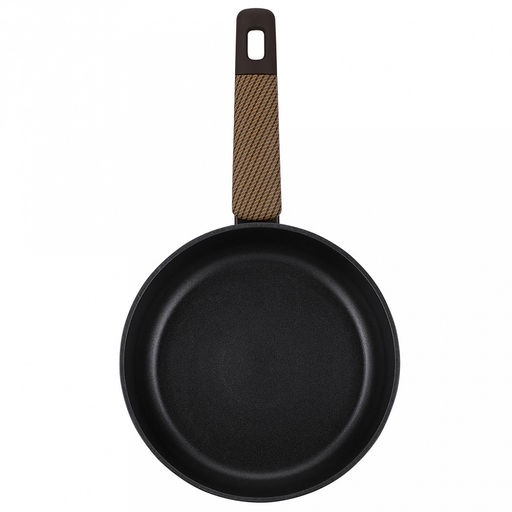 Сковорода с антипригарным покрытием "Brownie" д20см, h4,8см, s2,8мм, дно д3,5мм, индукционное дно д15,5см, алюминий, бакелитовая ручка с покрытием "soft-touch", "Regent" (Китай) Подходит для всех видов плит, включая индукционную.