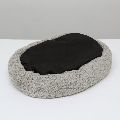Лежанка для собак и кошек Уют, мягкий мех, 50 х 42 х 11 см, серая - Пижон фото 13