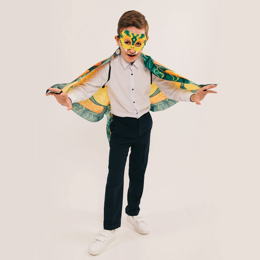 Карнавальный костюм «Прикольная Змея», накидка, маска, зелёный