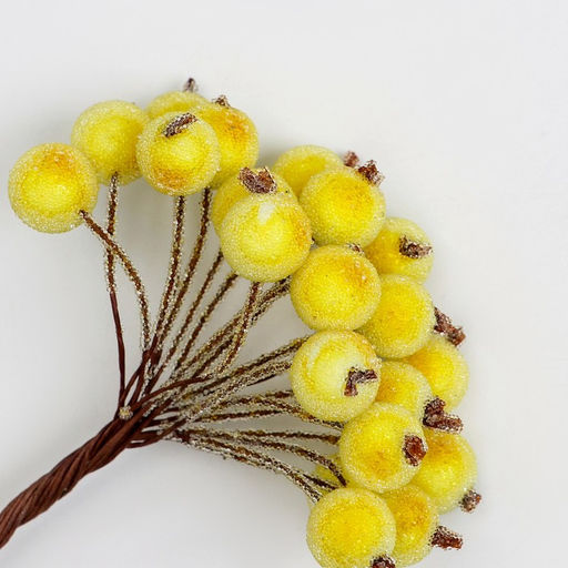 Цена за 5 шт. Ягоды для декора, жёлтые, 7×6×7 см, 40 ягод