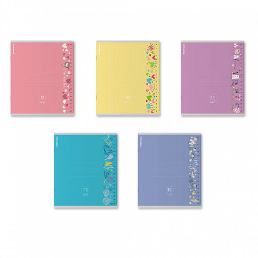 Цена за 10 шт. Тетрадь школьная ученическая ErichKrause Ruler Magic ассорти, 12 листов, клетка (в плёнке по 10 шт.)_MIX-PACK  фото 2