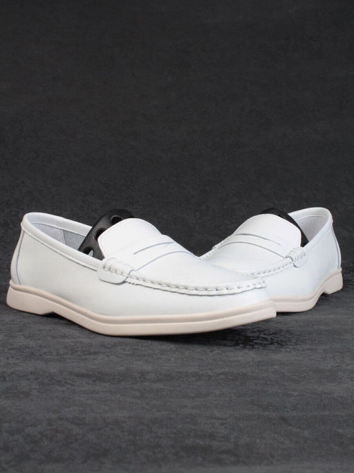 03-B417-1 WHITE Лоферы женские (натуральная кожа)