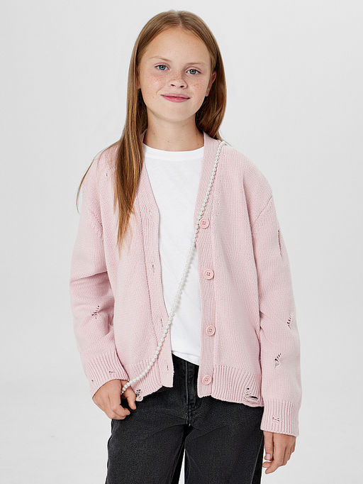 Кардиган для девочек розовый