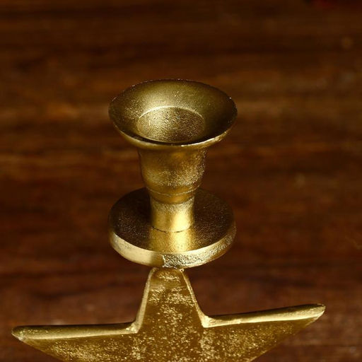 Подсвечник "Звёздочка" алюминий 12х9х21 см