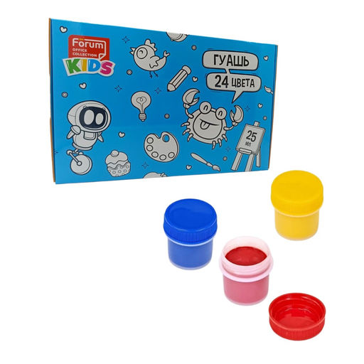 Гуашь FORUM Office Collection KIDS 24цв. 25мл. (FG-224-R)