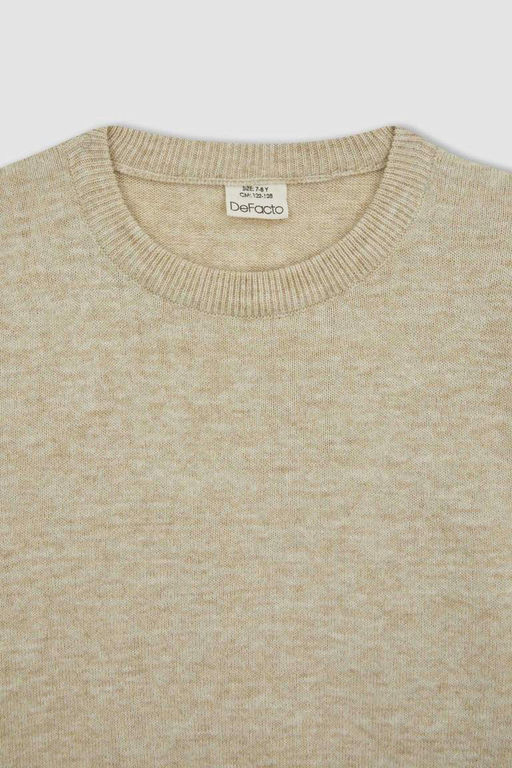 Трикотажный свитер обычного кроя с круглым вырезом для мальчика - Defacto фото 8