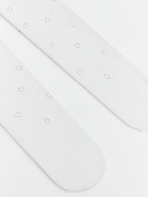 K?z Bebek Kalp Bask?l? K?lotlu ?orap 2li