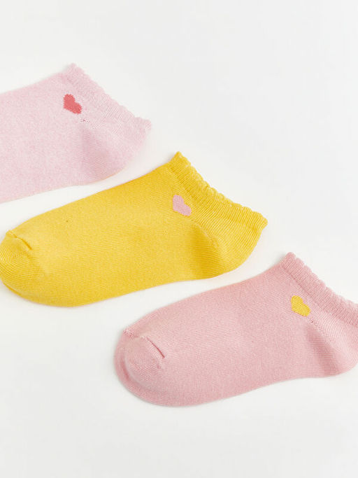 Desenli K?z ?ocuk Patik ?orap 3l?