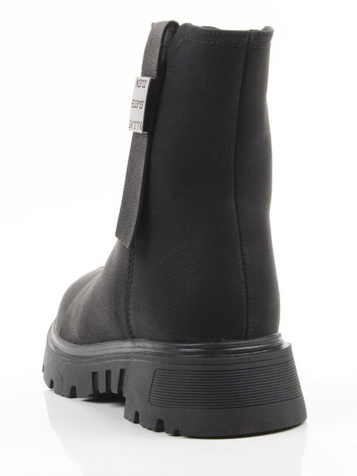 04-WD018-1M BLACK Ботинки зимние женские (натуральная кожа, 100% шерсть)