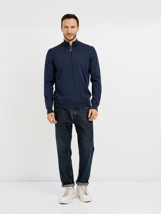 водолазка мужская базовая из шерсти с молнией - Glenfield фото 2