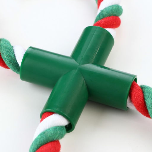 Игрушка тренировочная канатная Зимняя восьмёрка, до 20 см, 100 г,красная/белая/зелёная 79161 - Пижон фото 7