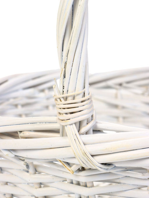 Корзина плетёная для хранения Brisa, с ручкой, белая, набор 3 шт.