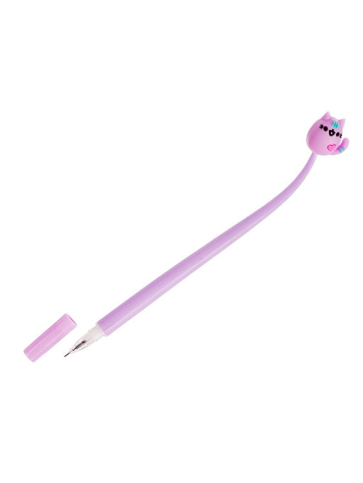 Цена за 2 шт. Ручка гелевая-прикол, синий стержень, Котик МИКС