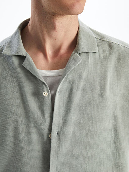 Regular Fit K?sa Kollu M?slin Erkek G?mlek