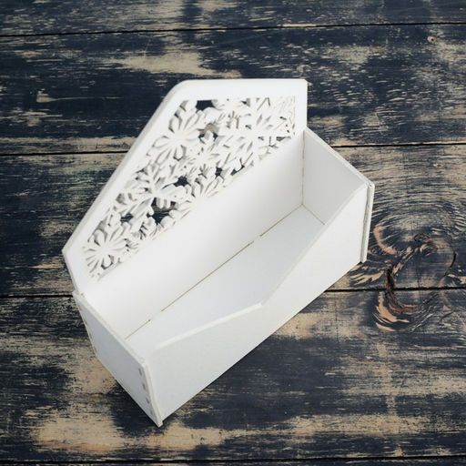 Кашпо деревянное 18?6?20 см Конверт Радель Изморозь, белый Дарим Красиво фото 2