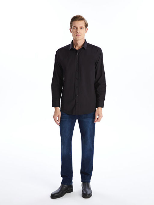 Slim Fit Uzun Kollu Poplin Erkek G?mlek
