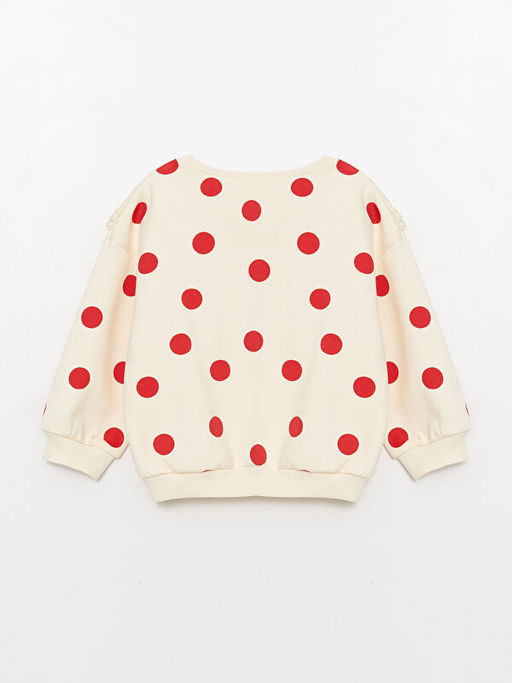 Bisiklet Yaka Puantiyeli K?z Bebek Sweatshirt - Waikiki фото 3