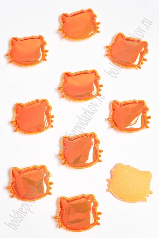 Патч глянец "Котёнок" 3*3,5 см (10 шт) SF-2972, оранжевый