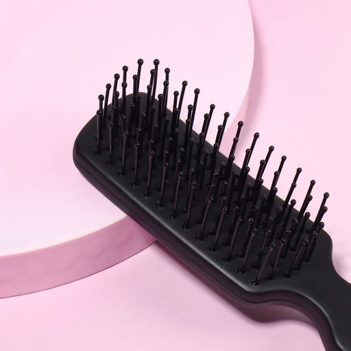 Расчёска массажная, 3×13.8 (±1) см, чёрная